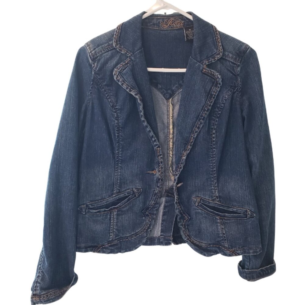 Kikit Denim embroidered jacket sz M